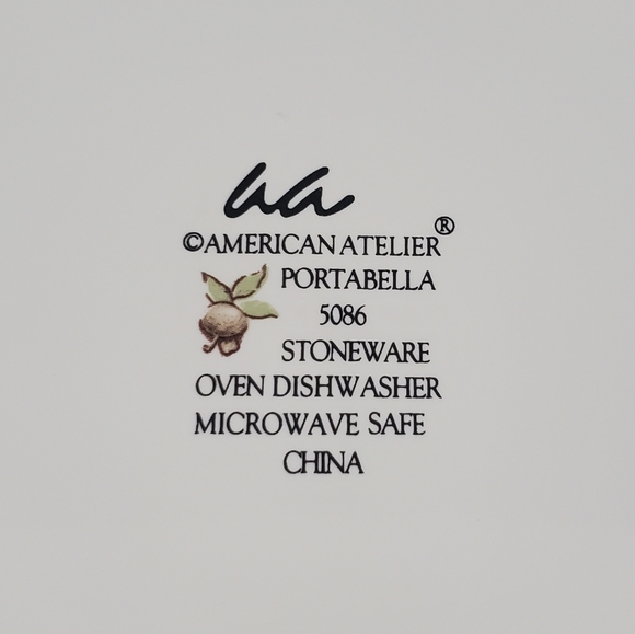 12 Inch Stoneware Platter Plate Portabella Mushroom American Atelier - Picture 3 of 7